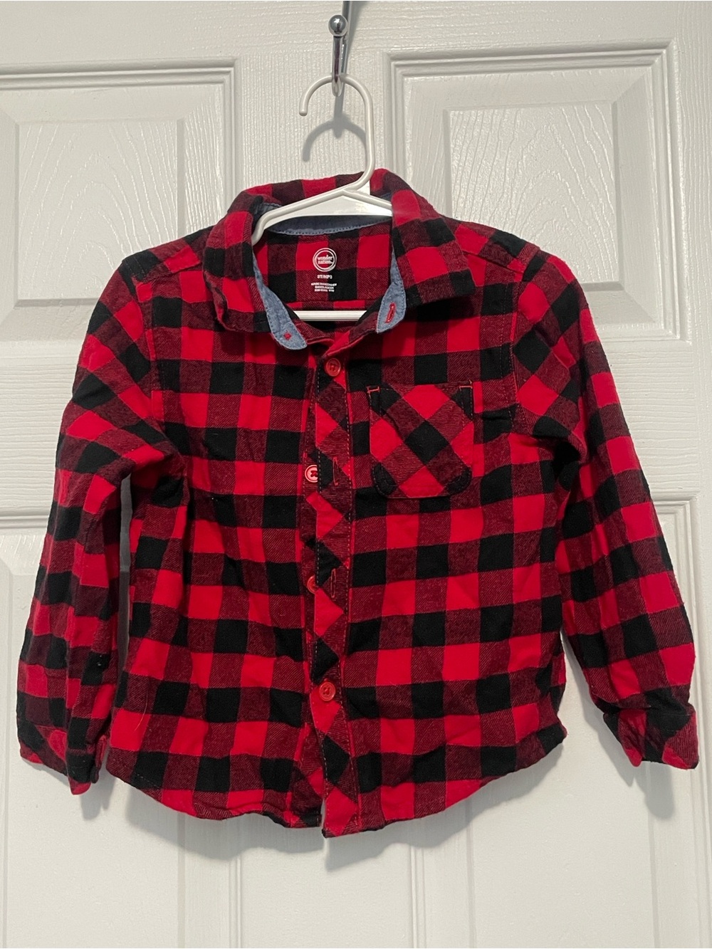 Kids Red & Black flannel Button-Down